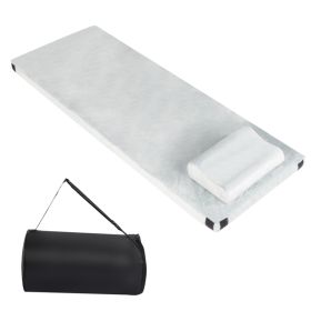 75 X 25 X 3in Memory Foam Short Plush Bed Grey Camping Mattress With Storage Bag With Pillow