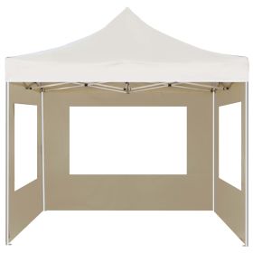 vidaXL Professional Folding Party Tent with Walls Aluminum 9.8'x9.8' Cream