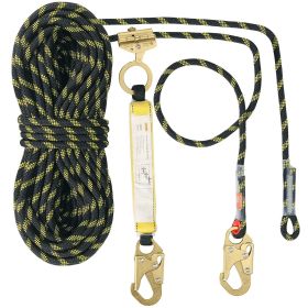 VEVOR Vertical Lifeline 150ft (45.7m) Outdoor Climbing Rope Black & Yellow