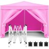 10'x10' EZ Pop Up Canopy Outdoor Portable Party Folding Tent with Removable Sidewalls + Carry Bag + 4pcs Weight Bag