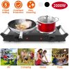 2000W Electric Dual Burner Portable Coil Heating Hot Plate Stove Countertop RV Hotplate with 5 Temperature Adjustments Portable Handles