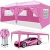 10'x20' EZ Pop Up Canopy Outdoor Portable Party Folding Tent with 6 Removable Sidewalls + Carry Bag + 4pcs Weight Bag