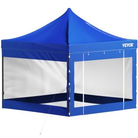 VEVOR Pop Up Canopy Tent, 10 x 10 FT, Outdoor Patio Gazebo Tent with Removable Sidewalls and Wheeled Bag (Color: Blue, size: 10 x 10 ft)