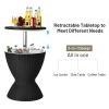 Patio 8 Gallon Patio Rattan Cooler Bar Table With Adjust Ice Bucket