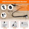 USB Heated Blanket Electric Heated Poncho Shawl Wrap Throw with Zipper Arm Holes Pocket 3 Heating Levels 6 Zones Dual Switch 5V/2A Machine Washable fo