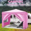 10'x10' EZ Pop Up Canopy Outdoor Portable Party Folding Tent with Removable Sidewalls + Carry Bag + 4pcs Weight Bag