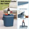 Portable Cooler Bar Table with Bottle Opener for Camping Travel